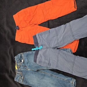 Gymboree Kids Jeans and Pants Set - Denim, Gray, and Orange (Ages: 2-3)